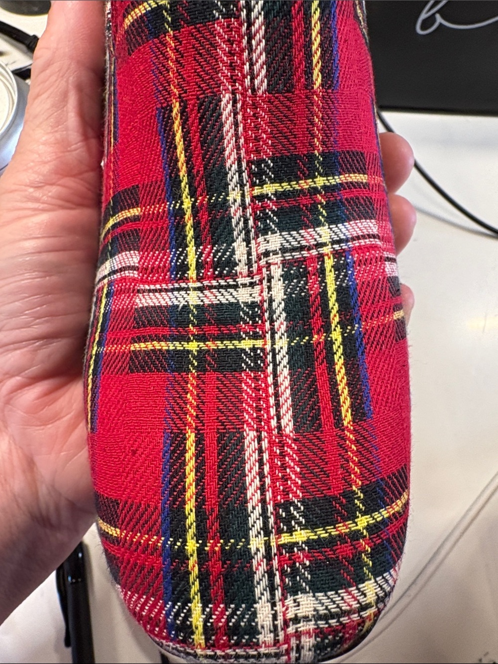 Betsey Johnson Red Plaid Stretch Ankle Booties - Picture 10 of 12